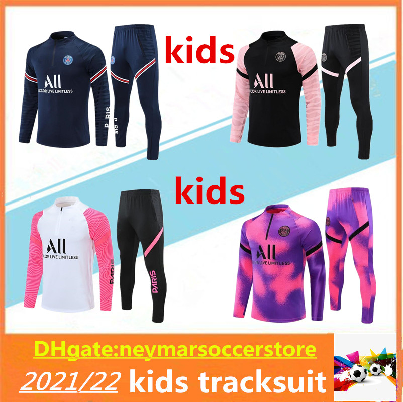 

2021 paris kids SOCCER tracksuit 20/21 mbappe chandal futbol training suit maillot de Football Survetement jacket, Black
