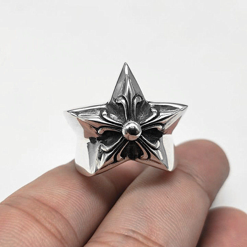 

Ch Thai silver 925 pure croxin five pointed star ring