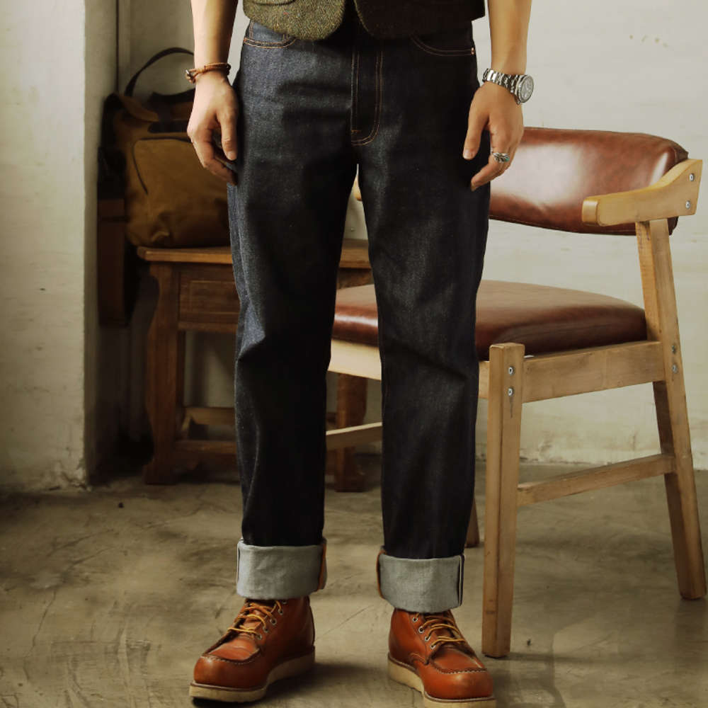 

55501 Read Description! Red Tornado Indigo Selvage Unwashed Pants Unsanforized Raw Denim Jean 14oz, Beige