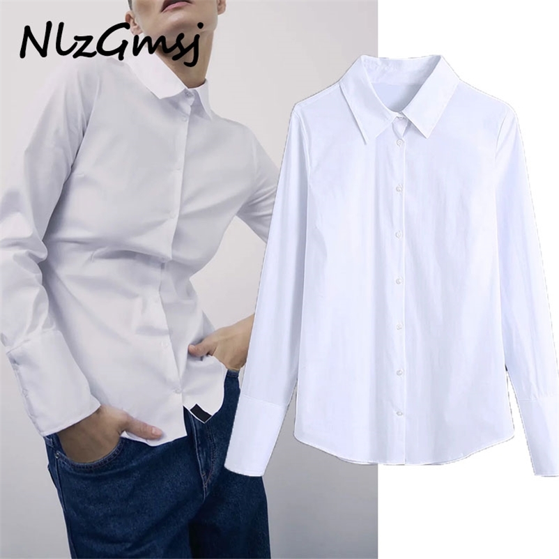 

Blouse Women Spring Summer Long Sleeve Top Woman Vintage White Shirt Casual Button Office Ladies Tops Chic 210628, As picture