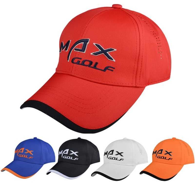 

Golf cap sport sun protection GOLF BASEBALL CAP Max embroidery letters, Red