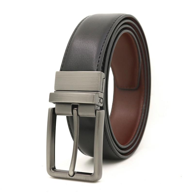 

Belts Men's Reversible Buckle Belt Male Business Trouser Genuine Leather For Men Jeans Pin, Black;brown