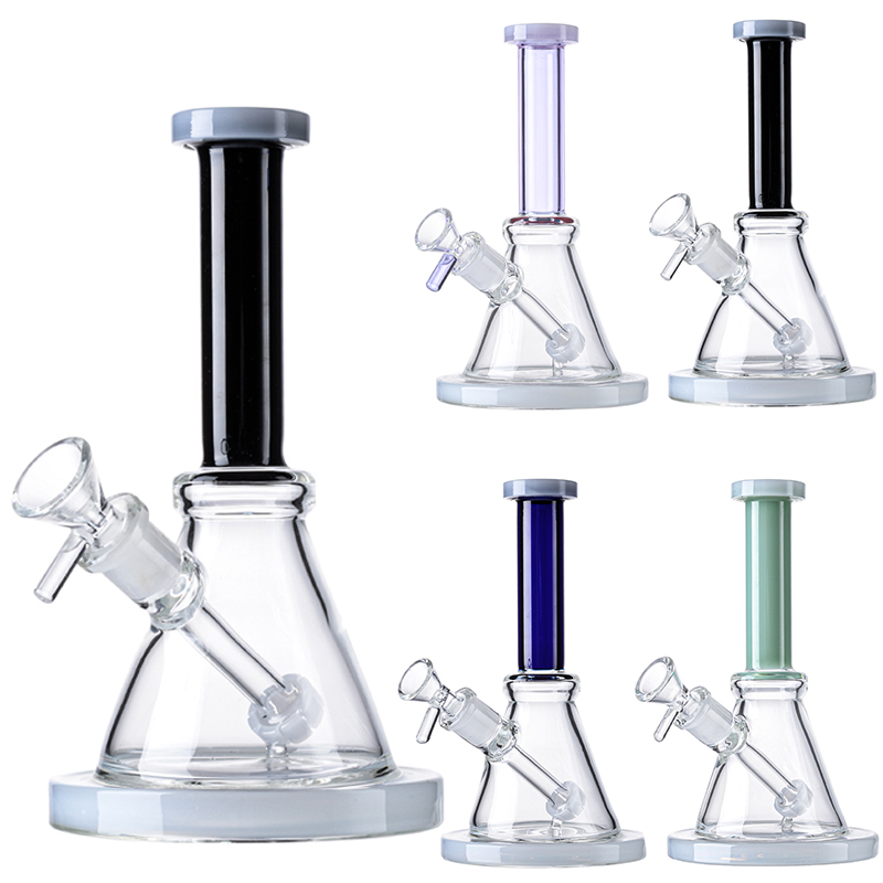

Beaker Glass Bong Straight Perc Hookahs Showerhead 8 Inch Thick 14mm Female Joint Heady Glass Oil Dab Rig Bubbler Water Pipe LXMD20101