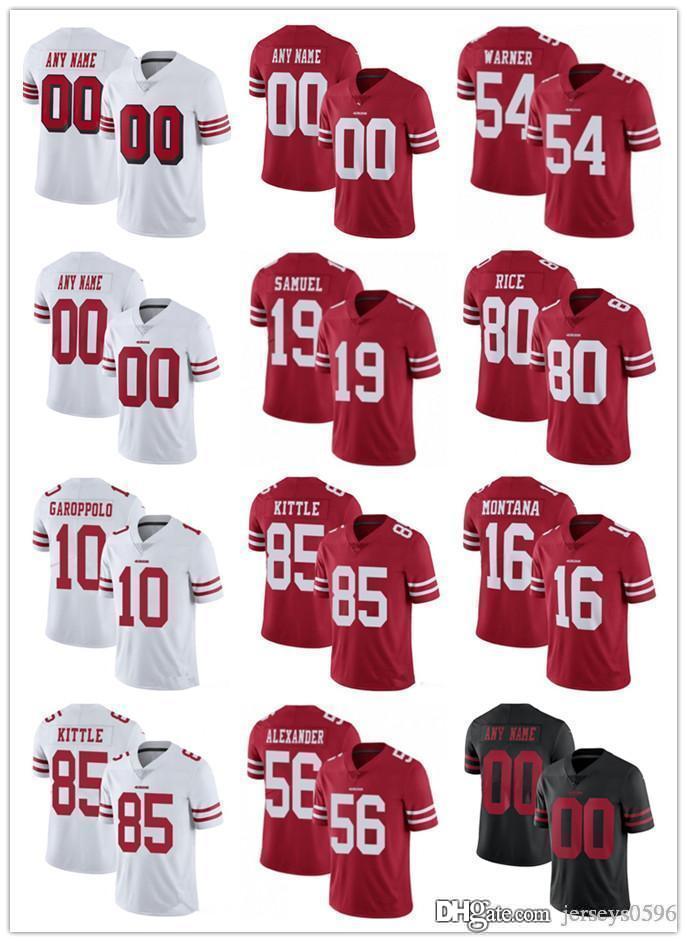 

custom Jersey men women 5 Trey Lance 85 George Kittle 97 Nick Bosa 10 Jimmy Garoppolo 54 Fred Warner 44 Juszczyk Football Jerseys, Black;red