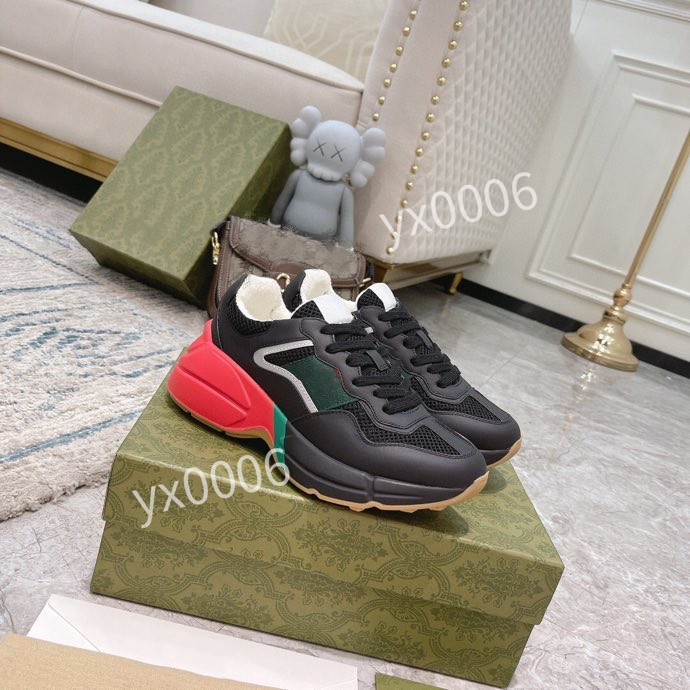 

New Low Casual shoes Rhyton 35-45 top Sneaker designer Plaid pattern Platform Classic Suede Leather Sports Skateboarding Shoes Men Women Sneaker hd210703, Choose the color