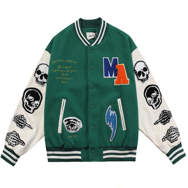 

Women's Jackets High Quality Luxury Hip Hop Varsity Jacket Coat Women Men Unisex Single-Breasted Embroidery Vintage Bomber Baseball, Black;brown