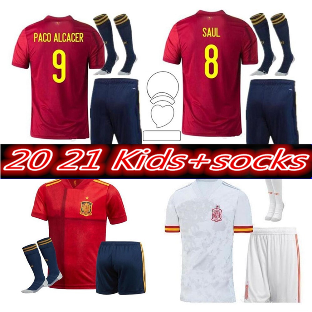 

kids kit 2021 Spain Soccer Jerseys RAMOS THIAGO 20 21 national team ASENSIO Jersey MORATA ISCO DIEGO COSTA Rodri Football Shirt, Black