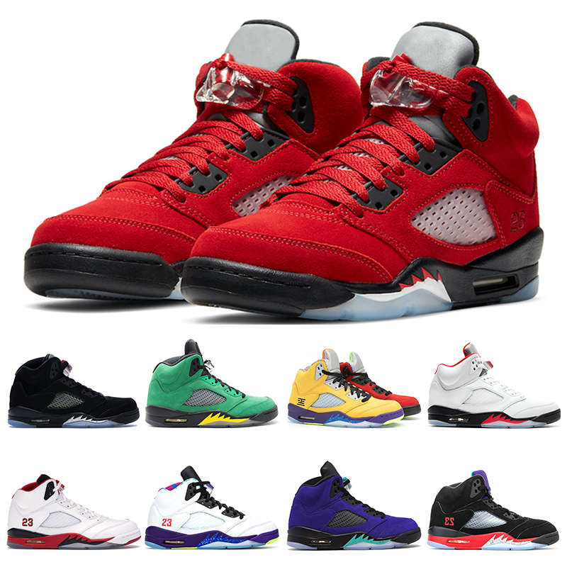 

Trainers men basketball shoes 5 5s Raging Bull What The Alternate Grape White Cement Fire Red Metallic SIlver jumpman sports sneakers with box, 1 raging bull