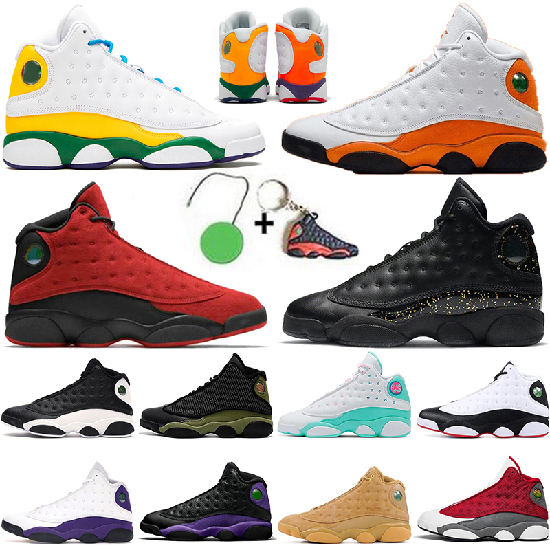

2021 Jumpman 13 Reverse Bred 13s Mens Women Basketball Shoes Retro Court Purple Chicago Hyper Royal Flint Lucky Green Starfish Gold Glitter Sneakers Trainers, B7 36-47 flint 2020