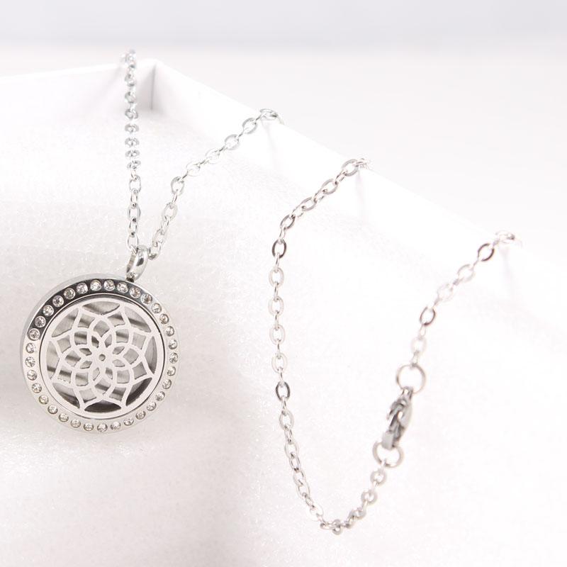 

Pendant Necklaces Est Mixed 25MM Flower Crystal Stainless Steel Screw Twist Essential Oils Perfume Diffuser Locket 5Pcs