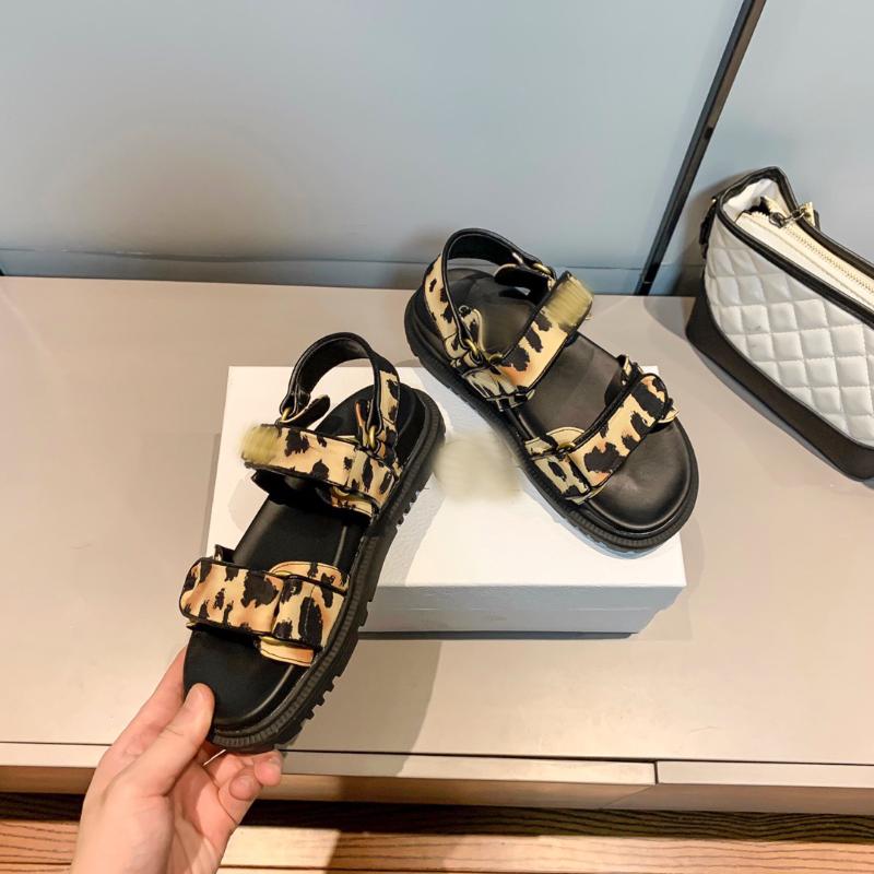 

Sandals Kmeioo Summer Flat Shoes For Women Ankle Strap Flats Leopard Woman Leisure Platform Causal, White