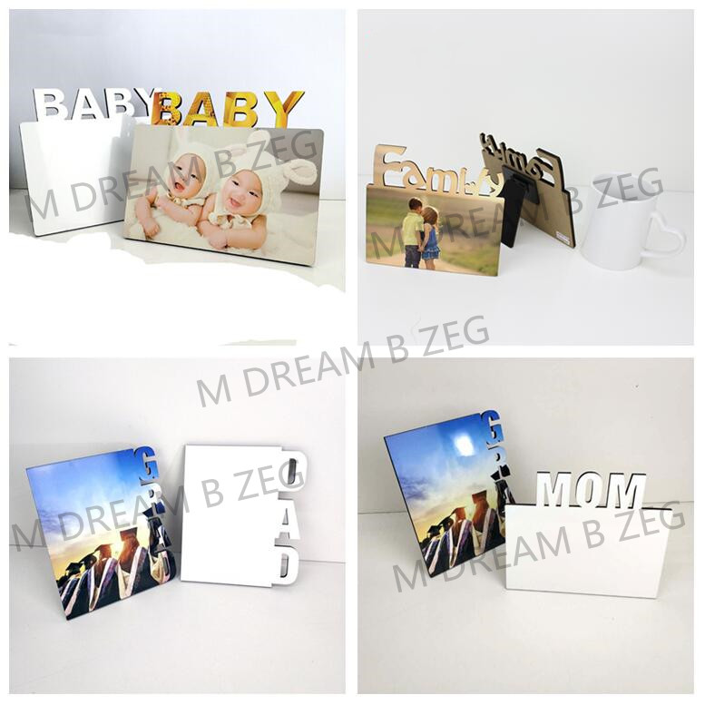 

Blank Sublimation Frames Wooden Thermal Transfer Phase Plate MOM DAD Family BABY Frames Mother's Day Father's Day Festival Personalized Gift