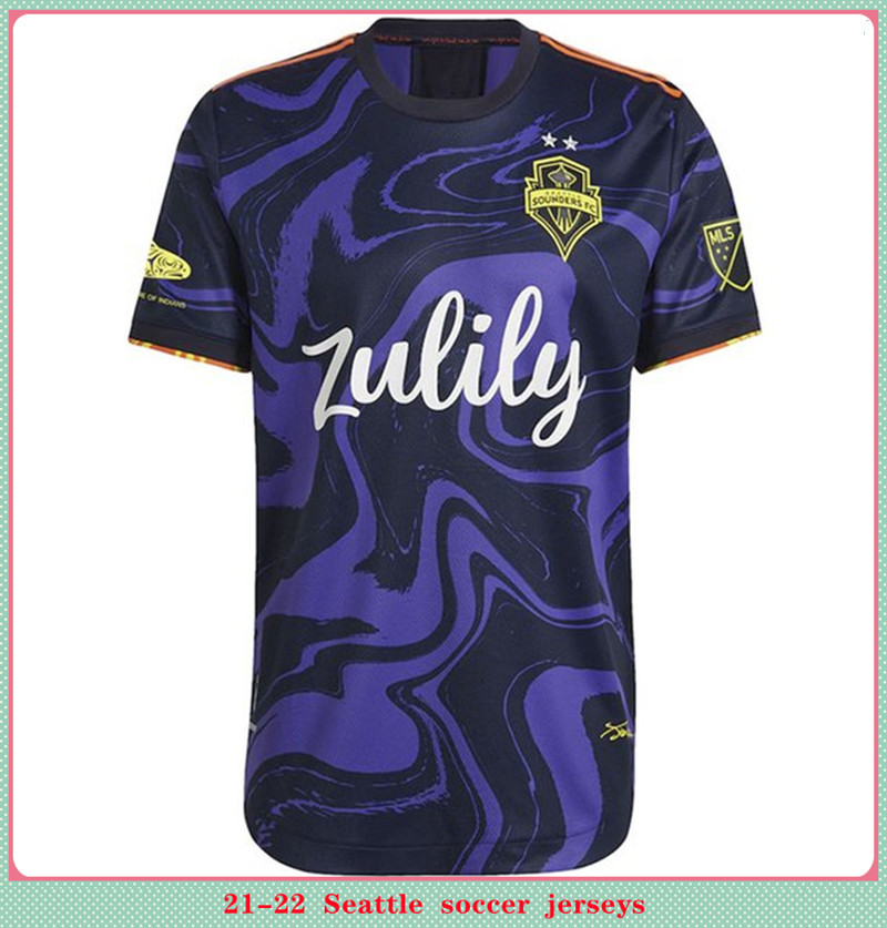 

2021 2022 Seattle Sounders FC Soccer Jerseys RUIDIAZ MORRIS DEMPSEY TORRES purple Football Shirt, Black;yellow
