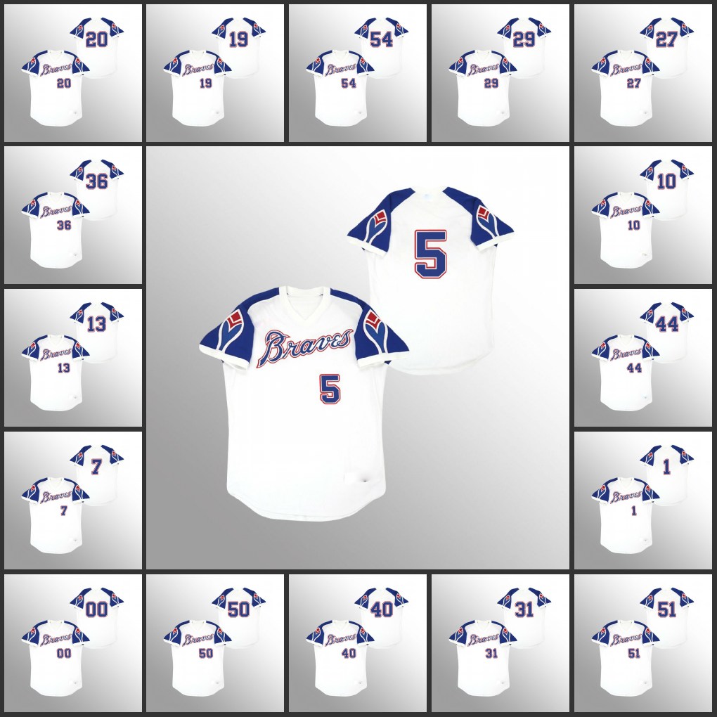

Atlanta­Braves Men #13 Ronald Acuna Jr. 10 Chipper Jones 44 Hank Aaron 20 Marcell Ozuna Women Youth Custom White Throwback Home Cooperstown Jersey, Black