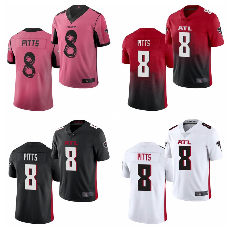 

AtlantaFalconsMen Women Youth Football Kyle Pitts 8 2021 Draft Vapor Limited Jersey Red Balck White, Black;red