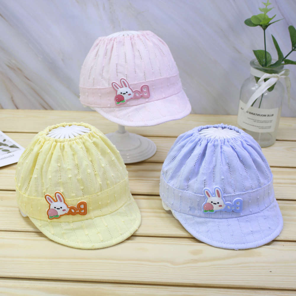 

Summer baby's empty top children's sunscreen cute cartoon Baby hat, Yellow