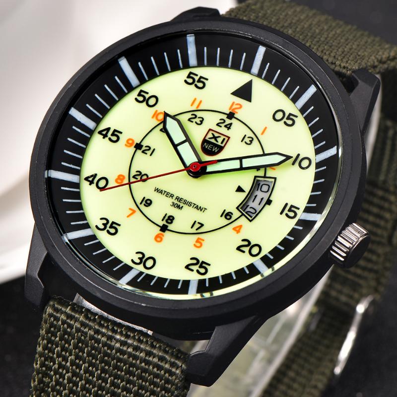 

Wristwatches Military Mens Quartz Watch Luminous Black Dial Date Luxury Sport Wrist Relojes Hombre Vintage Relogio Feminino Mascul