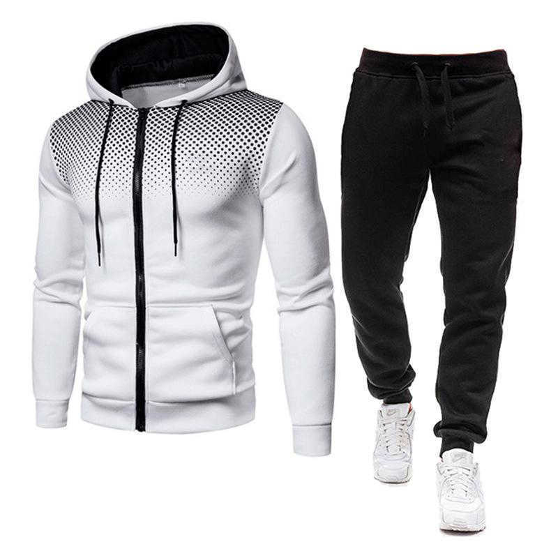 

Men' Sports Suit Spring Autumn and Winter Long Sleeve Outdoor Leisure Home SuitKC5E i, Red white label