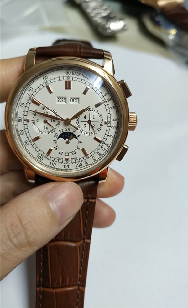 classic Man watch mechanical automatic watches for Men white dial black leather strap 0010-image-936776317