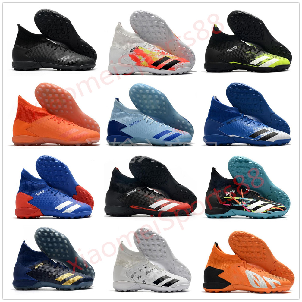 

hot Mens High Ankle Boots Soccer Shoes Predator Mutator 20.3 TF Indoor Leather Laceless Trainers Turf Socks Football Cleats US 6.5-11, As shown in illustration