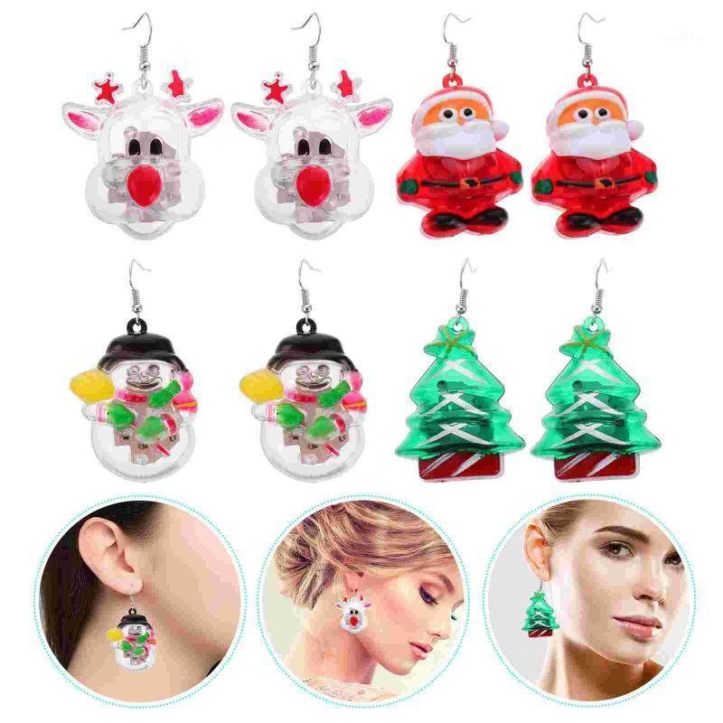 

Party Decoration 4 Pairs Of LED Xmas Lighting Earrings Fashion Earrings(Mixed Style)