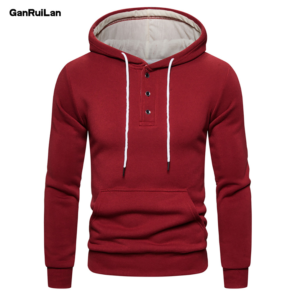 

Spring High Quality Men's Sweatshirts Fashion Solid Color Simple Hoodies Male Casual Thick Fleece Men's Hoodied B0942 210518, Dark gray color