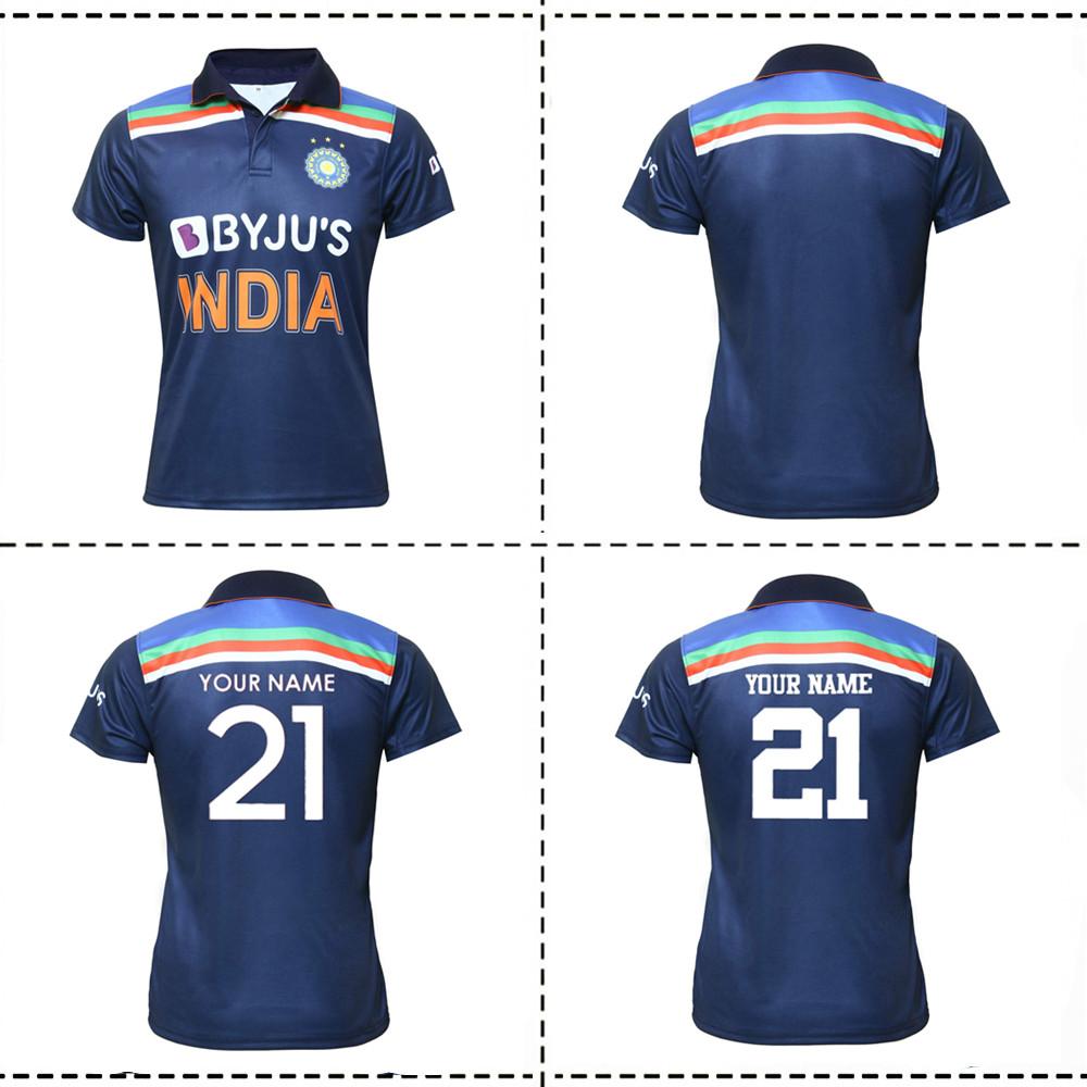 

2021 INDIA HOME CRICKET JERSEY India Home/Away Rugby India Cricket Jersey size S-XL-5XL, Black