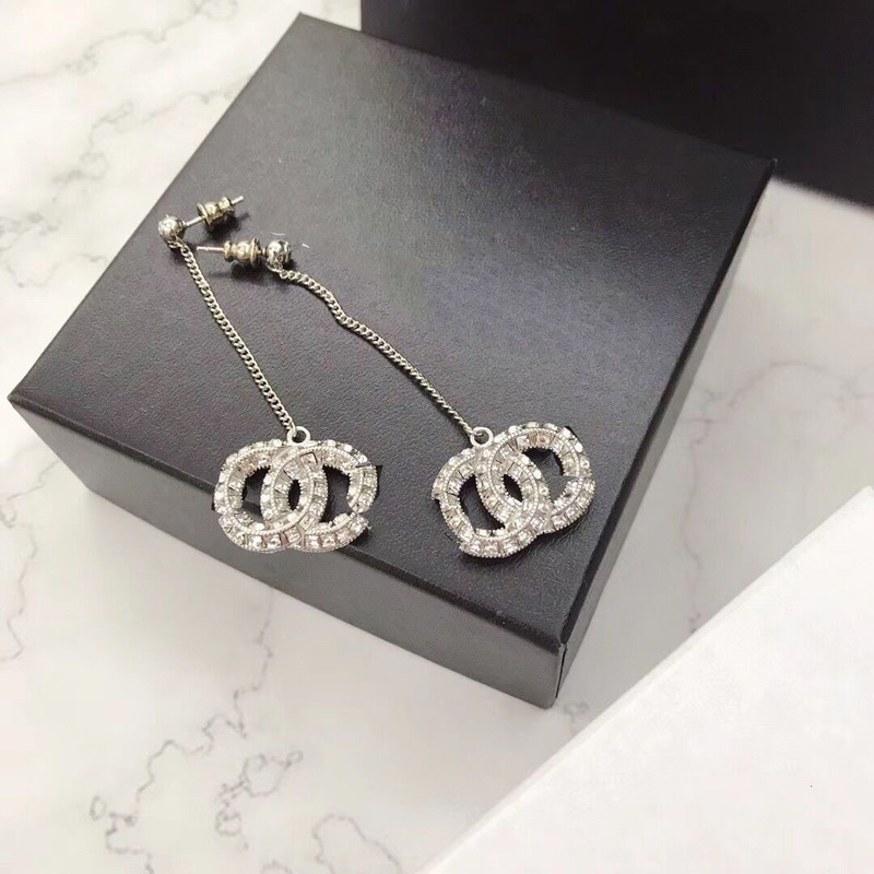 

Designer earrings JewellerySmall fragrance tassel long style inlaid with diamond, sweet and lovely temperament earrings and ea DRXT PRAS, Silver
