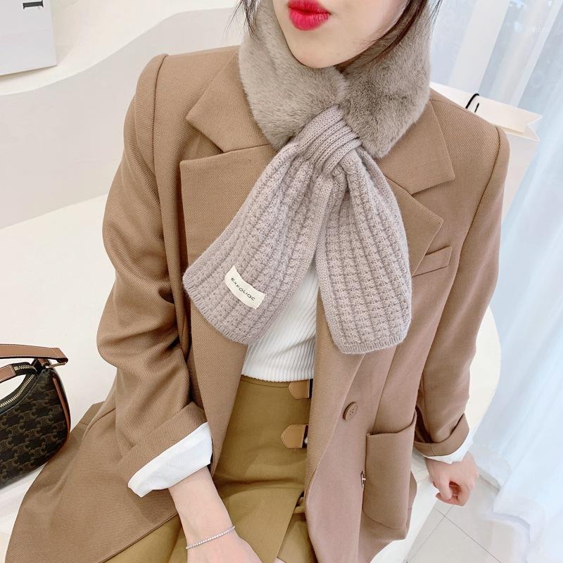 

Scarves Arrival Autumn Winter Scarf Ins Thick Warm Neck Collar Sacrf For Women Fashion Korea Style, Blue;gray