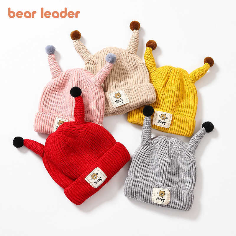 

Bear Leader Baby Girls Boys Casual Hats Fashion Autumn Winter Kids Knitted Cartoon Caps Toddler Infant Cute Wool Warm Hats 1-5Y 210708, Ah7563pink