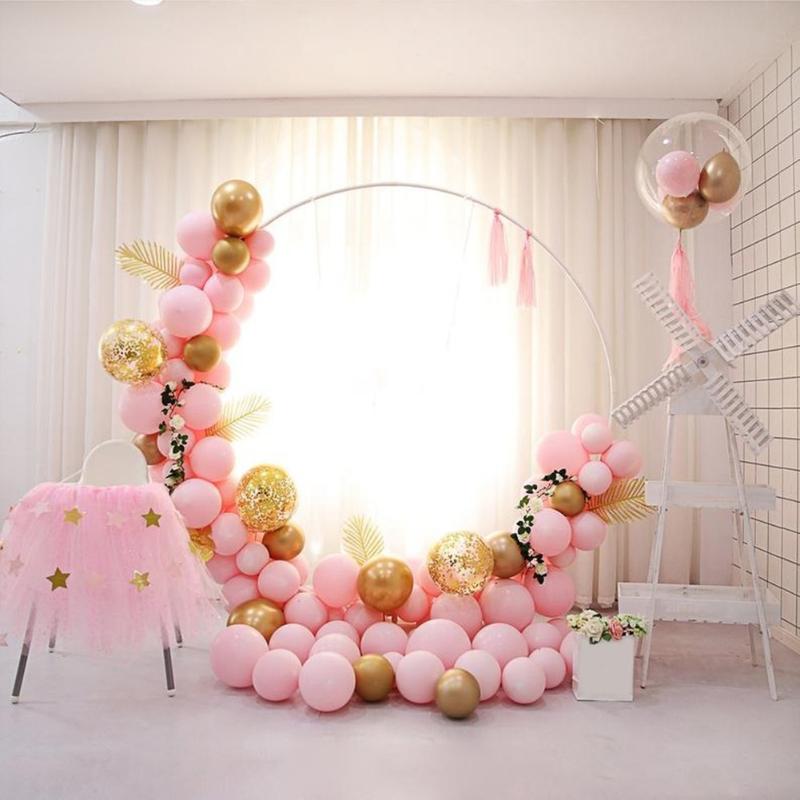

Party Decoration 117pcs Pink Balloons Garland Arch Kit Gold Latex Globos Artificial Palm Leaves 4pcs Birthday Valentine Wedding