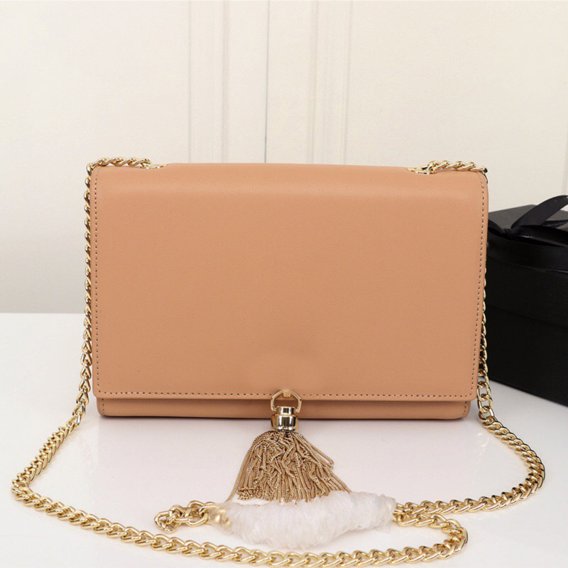 

Luxury Kate bag Chain Wallet With Tassel Designer Handbag Fashion Shoulder Flap Purses Smooth Leather Crossbody Bag for women, Apricot gold