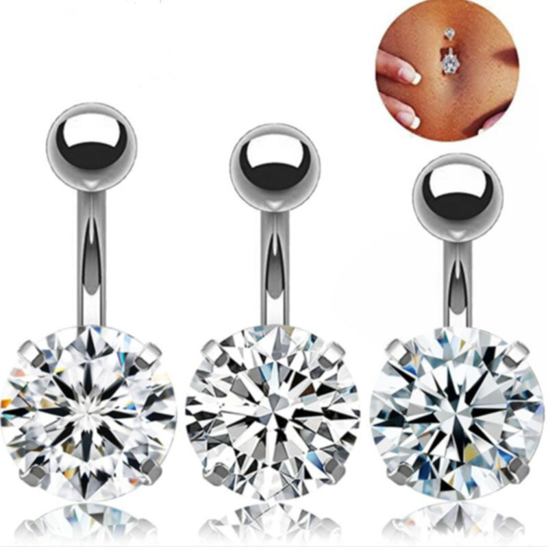 50PCS 14g Surgical Steel CZ Gems Belly Button Navel Piercing Jewelry Short Bar 6mm 8mm 10mm-image-705759749