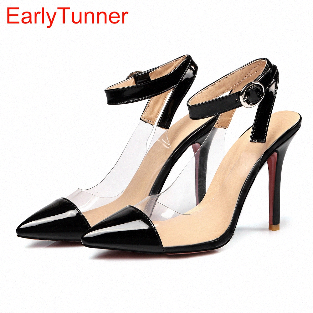 

Sales 2017 Brand New Sweet Black Red Women Nude Sandals Apricot Fashion High Heel Lady Casual Shoes EM22 Plus Big Size 12 31 47 m1Kq#