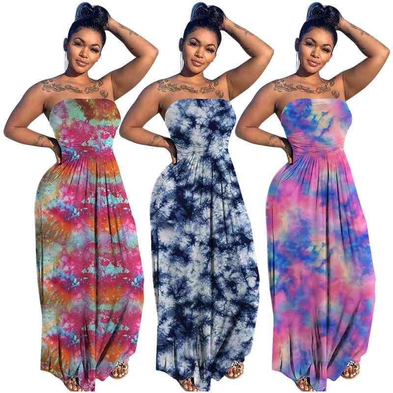 

k9890 2021 summer new print tie dye wrap dress beach skirt, Black;gray