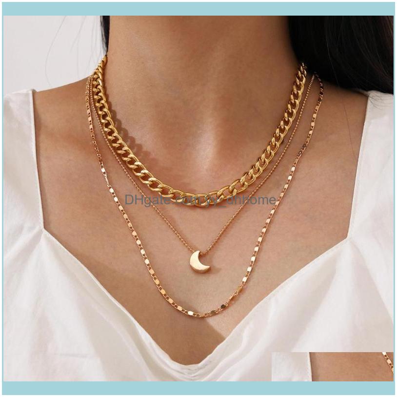 

Jewelrymodyle Fashion Multilayer Necklaces & Pendants Vintage Star Choker Necklace For Women Gold Collier Femme Party Jewelry Pendant Drop D