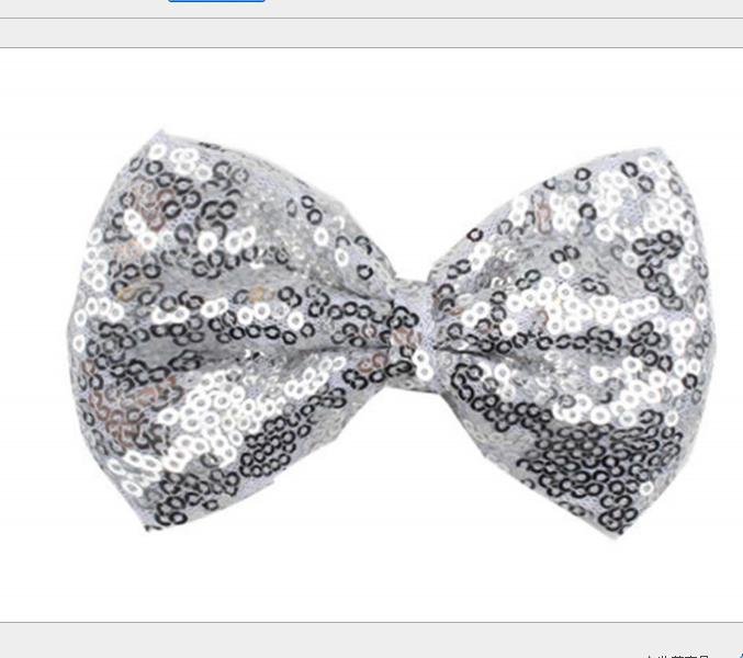 

2021 Baby barrettes new Europe and cute girls children sequins hairpin large bow hair jewelry 11 colors, Light gold
