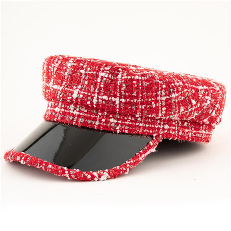 

Berets 202212-xushen Spring Color Tweed Fashion Classic Lady Octagonal Hat Women Visors Cap, Blue;gray