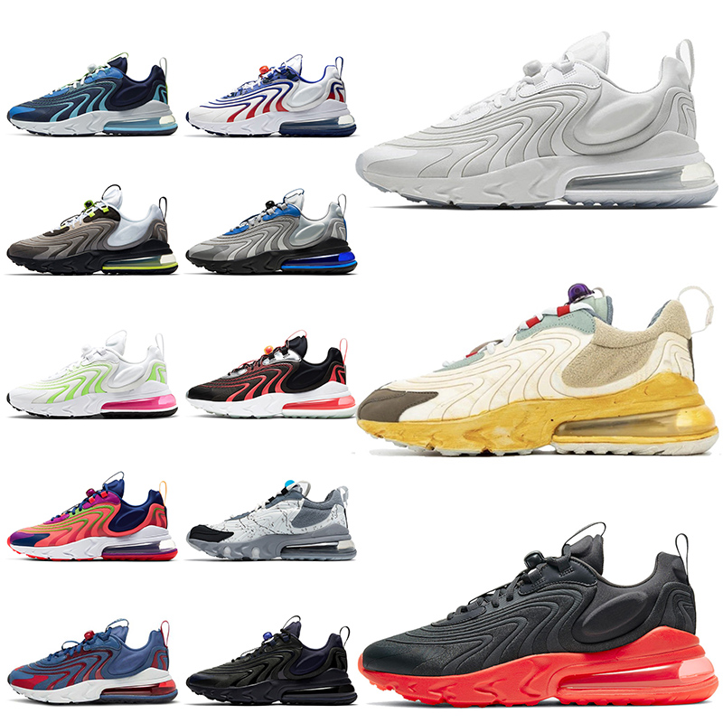 

Wholesale Top Quality 270 React Eng Women Mens Running Shoes Triple White Travis Scotts Cactus Jack Back Red Trainers Sneakers