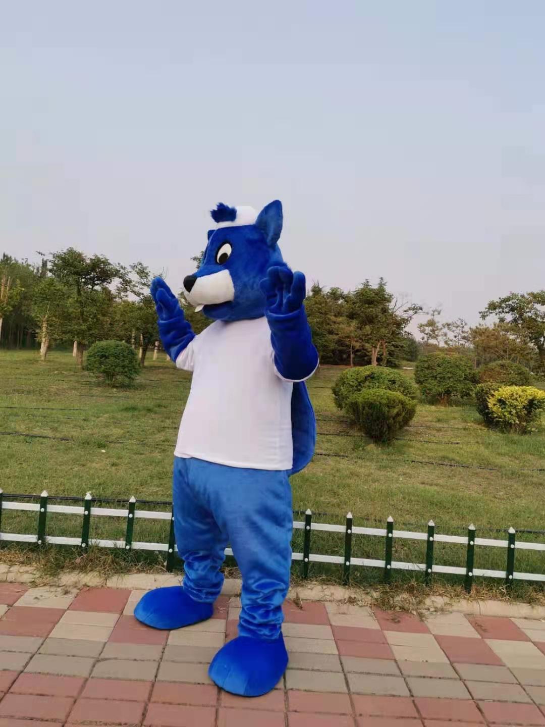 

Real Picture Blue squirrel Mascot Costume Fancy Outfit Cartoon Character Party Dress