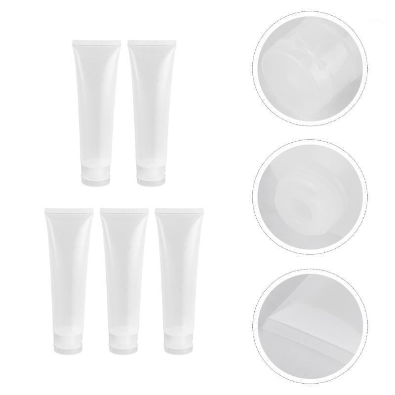 

Storage Bottles & Jars 5pcs 100ml Refillable Bottle Travel Size Squeeze Container With Cap For Shampoo Facial Cleanser Toner Hand Cream