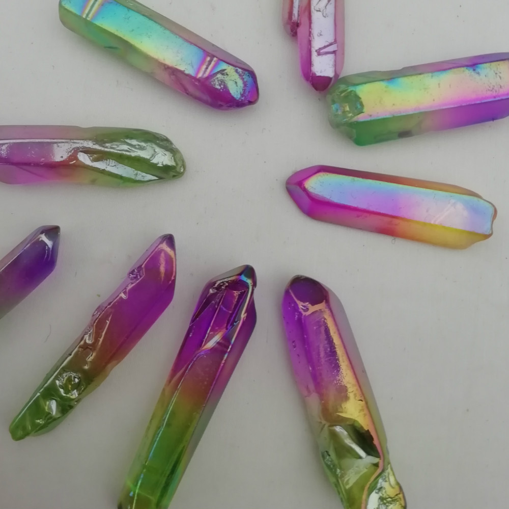 

Arts And Arts, Crafts Gifts Home & Garden50Pcs Wholesale Colorf Natural Quartz Points Reiki Healing Crystal Wands Cure Chakra Stone Sell Dro