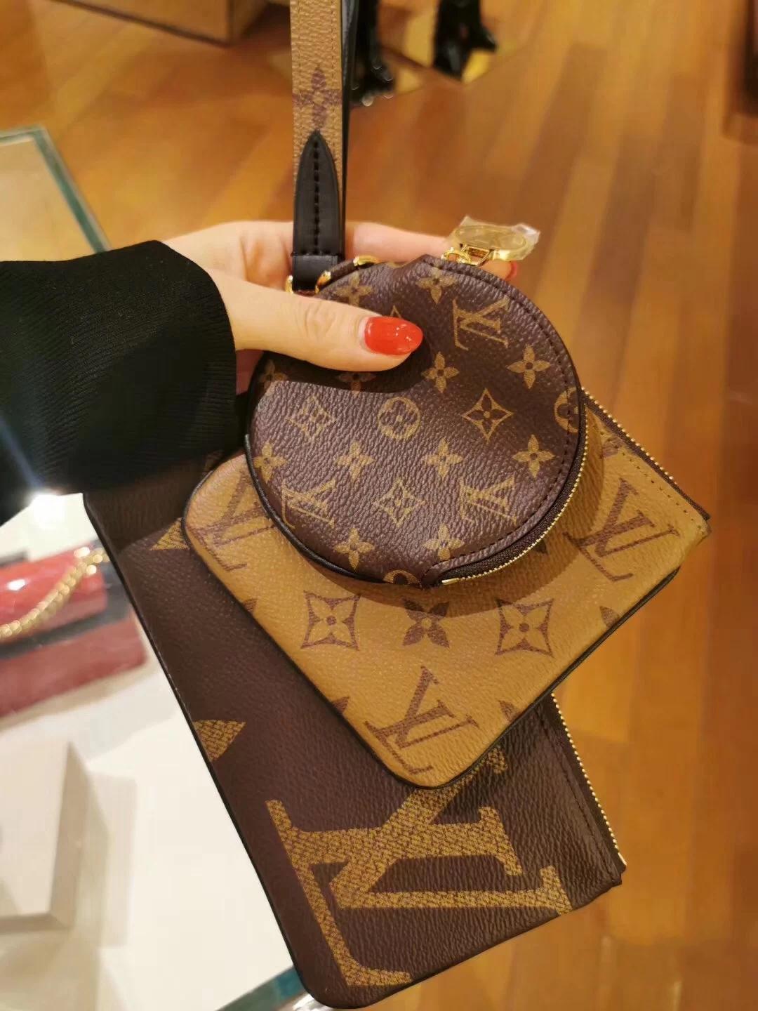 

lvLOUISBAGVITTONDesigners hot Paris Sale 3 piece set bags women handbags purses tote bags Coin Purse three item wal, Red;black