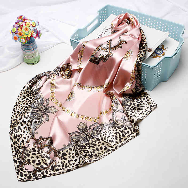 

Scarf Luxury designer Fashion Shawl Scarves Women Floral Print Silk Satin Hijab Female Wraps 90*90cm Square Shawls Bandana Scarfs for Ladies, Blue;gray