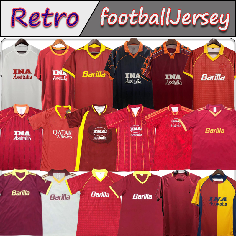 

1996 1997 1998 1999 Roma Retro soccer jersey 1992 1994 2000 2001 2002 17 18 TOTTI NAKATA BATISTUTA Candela Montella BALBO 91 92 94 rome Maglia da calcio
