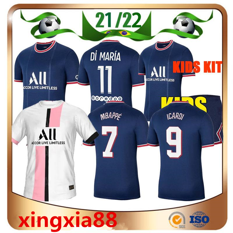 

21 22 MBAPPE KEAN soccer jersey 2021 SERGIO RAMOS MARQUINHOS VERRATTI KIMPEMBE Maillots de football shirt ICARDI DI MARIA DRAXLER kids kit uniforms, Black;yellow