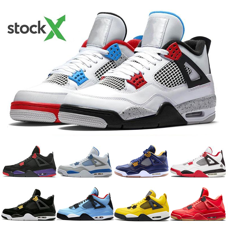 

Newest Stock Loyal Blue 4s IV Mens Basketball Shoes Bred White Cement What The Cactus Jack Cool Grey Men Women Sports Sneakers 36-45, Additional payment for doubble box
