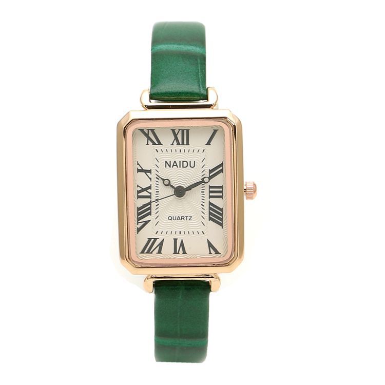

Fashion Designers Small Square Rose Gold Watches Ribbon Roman Leather-Belt Watch Woven Mesh Belt Casual Girls Wristwatch Mori Style Outdoor Quartz Wristwatches, Red
