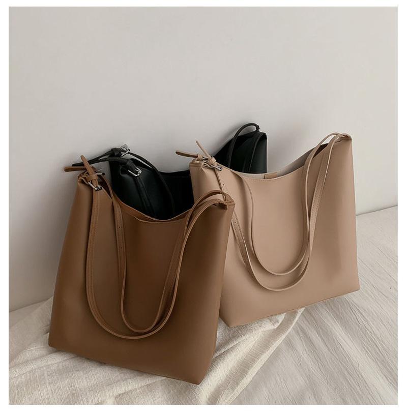 

2pcs Handbag,Large Capacity Pu Tote Bag,Women's Shoulder Bag,2021 Crossbody Bag Cosmetic Bags & Cases