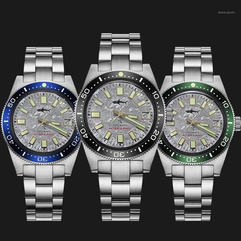 

Heimdallr Men's Diving Watch 200m Waterproof Ceramic Ring Sapphire Crystal Glass Lens Beach Swimming Automatic Mechanical Wristwatches, Blue